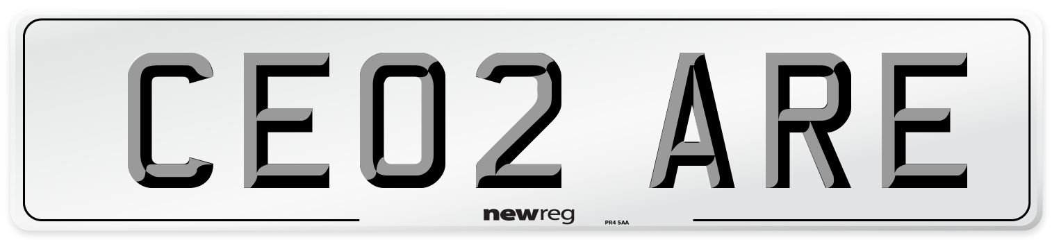 CE02 ARE Number Plate from New Reg